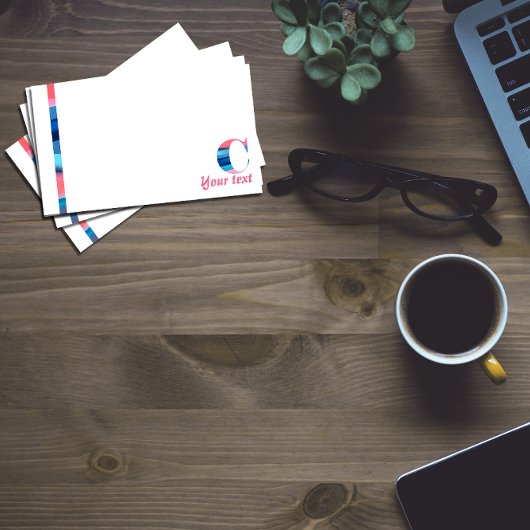 Monogram blauwe koraal letter C noten Post-it® Notes