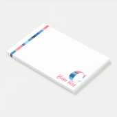 Monogram blauwe koraal letter C noten Post-it® Notes (Schuin)