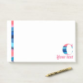 Monogram blauwe koraal letter C noten Post-it® Notes (Op bureau)