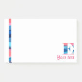 Monogram blauwe koraal letter E noten Post-it® Notes (Voorkant)