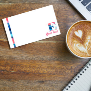 Monogram blauwe koraal letter E noten Post-it® Notes