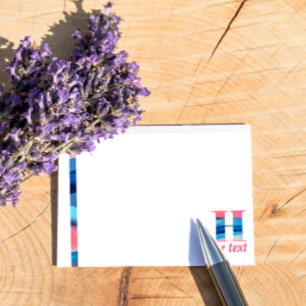 Monogram blauwe koraal letter H noten Post-it® Notes