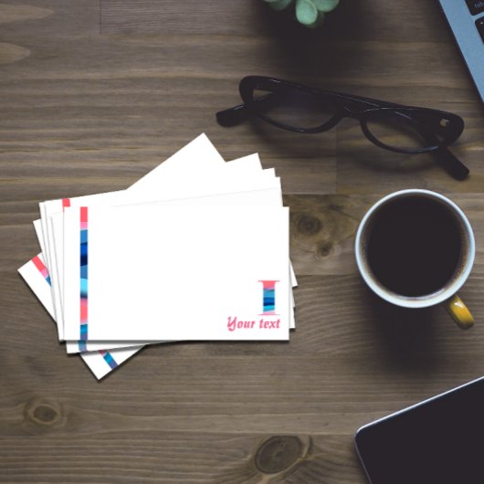 Monogram blauwe koraal letter I noten Post-it® Notes