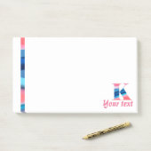 Monogram blauwe koraal letter K noten Post-it® Notes (Op bureau)