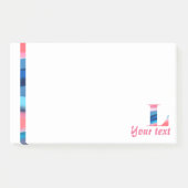 Monogram blauwe koraal letter L noten Post-it® Notes (Voorkant)