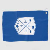 Monogram Blauwe Naam Gepersonaliseerd Golfhanddoek (Horizontaal)