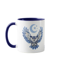 Monogram Blauwe Nachtuil en Maan
