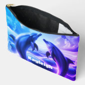 Monogram Blauwe Paarse Dolfijnen Oceaan | Etui (Open)