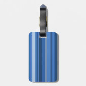 Monogram blauwe strepen bagagelabel (Achterkant verticaal)