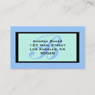 monogram blauwe turquoise visitekaartje