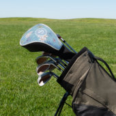 Monogram Blauwe Vlinder Bloemen Botanisch Golfheadcover (Insitu)