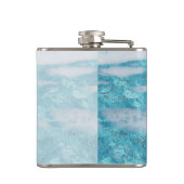 Monogram Blauwgroen blauwe marmer Heupfles (Achterkant)