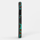 Monogram Blauwgroen en bruine luipaard Case-Mate iPhone Case (Achterkant/rechts)