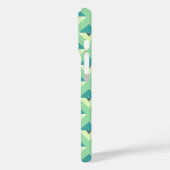 Monogram blauwgroen en groen Geometrisch Patroon Case-Mate iPhone Case (Achterkant / Links)