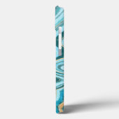 Monogram blauwgroen en Tan Agate Marble Abstracte  Case-Mate iPhone Case (Achterkant / Links)