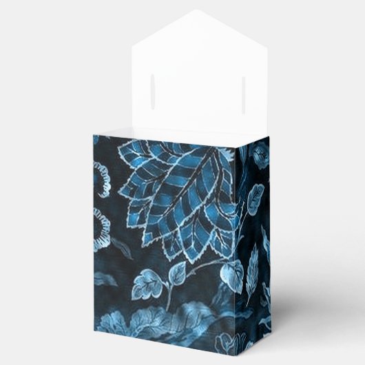 Monogram Blauwgroen Floral Tent Favor Box Bedankdoosjes (Geopend)