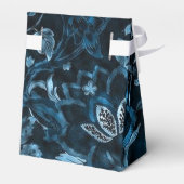 Monogram Blauwgroen Floral Tent Favor Box Bedankdoosjes (Achterkant)