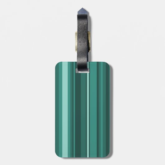 Monogram blauwgroen strepen bagagelabel (Achterkant verticaal)