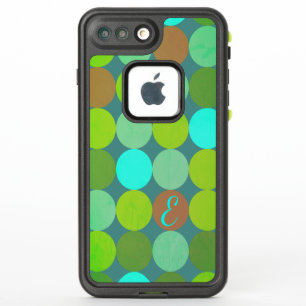 Monogram Blauwgroen turquoise en rostcirkels in de