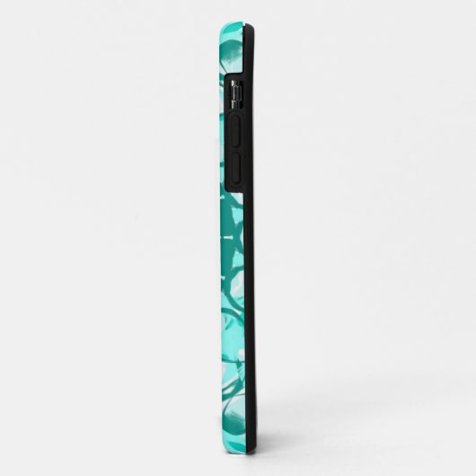 Monogram Blauwgroen Witte Loopy Kaleidoscope iPhon Case-Mate iPhone Case (Achterkant/links)