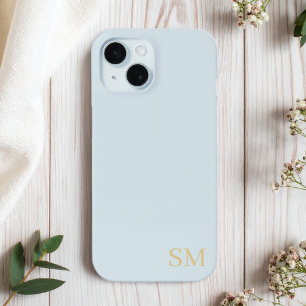 Monogram Bleek Blauw Goud Minimalistische Initiale