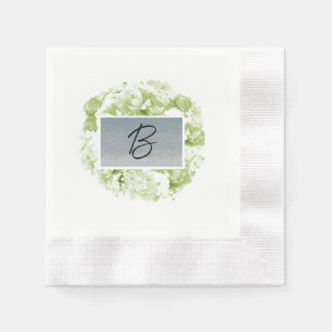 Monogram Bleekgroene Krans Papieren Servetten