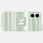 Monogram bleke groene strepen Case-Mate iPhone case (Achterkant (horizontaal))
