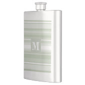 Monogram bleke groene strepen heupfles (Links)