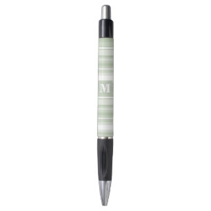 Monogram bleke groene strepen pen