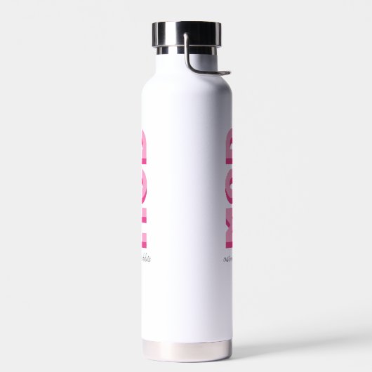 Monogram Block Shadow Initialen Custom Text Pink Waterfles (Links)