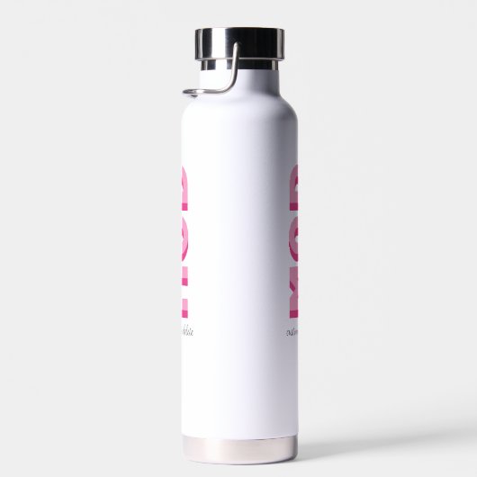 Monogram Block Shadow Initialen Custom Text Pink Waterfles (Rechts)
