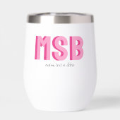 Monogram Block Shadow Initialen Roze Aangepaste te (Achterkant)