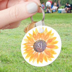 Monogram Bloem Sleutelhanger