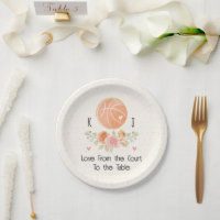 Monogram Bloemen Basketbal Bruiloft Douche