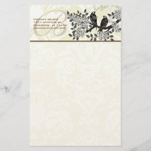 monogram bloemen bloeiende bijkantoor briefpapier