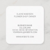 Monogram Bloemen | Bloemist Vierkante Visitekaartje (Achterkant)