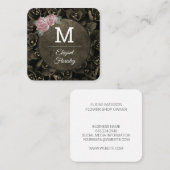 Monogram Bloemen | Bloemist Vierkante Visitekaartje (Voorkant / Achterkant)