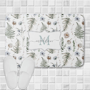 Monogram Bloemen en Varentakken Bloemmotief Botani Badmat