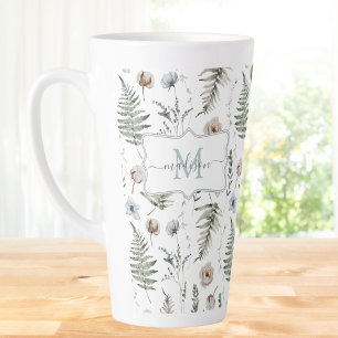 Monogram Bloemen en Varentakken Bloemmotief Botani Latte Mok