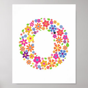 Monogram bloemen letter O Poster