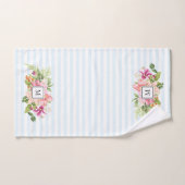  monogram bloemen Roze doekset Bad Handdoek (Handdoek)