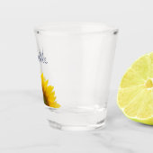 Monogram bloemen van geel shot glas (Rechts)