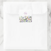 Monogram Bloemen Wildbloem Botanische naam Sticker (Tas)