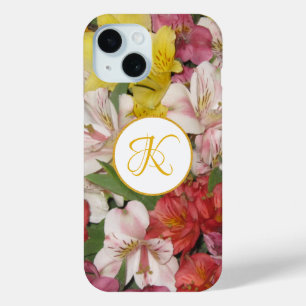 Monogram Bloemenboeket Gepersonaliseerd iPhone Cas