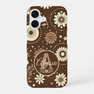 Monogram bloemenharmonie iPhone 16 hoesje