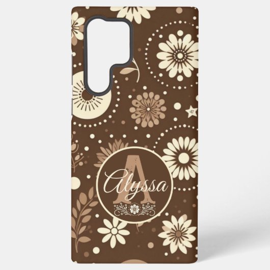 Monogram  bloemenharmonie samsung galaxy hoesje (Achterkant)