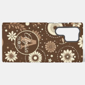 Monogram  bloemenharmonie samsung galaxy hoesje (Achterkant horizontaal)