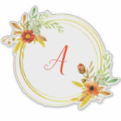 Monogram bloemenkrans sticker (Voorkant)
