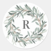 Monogram bloemenkrans sticker (Voorkant)