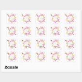 Monogram bloementuin vierkante sticker (Vel)